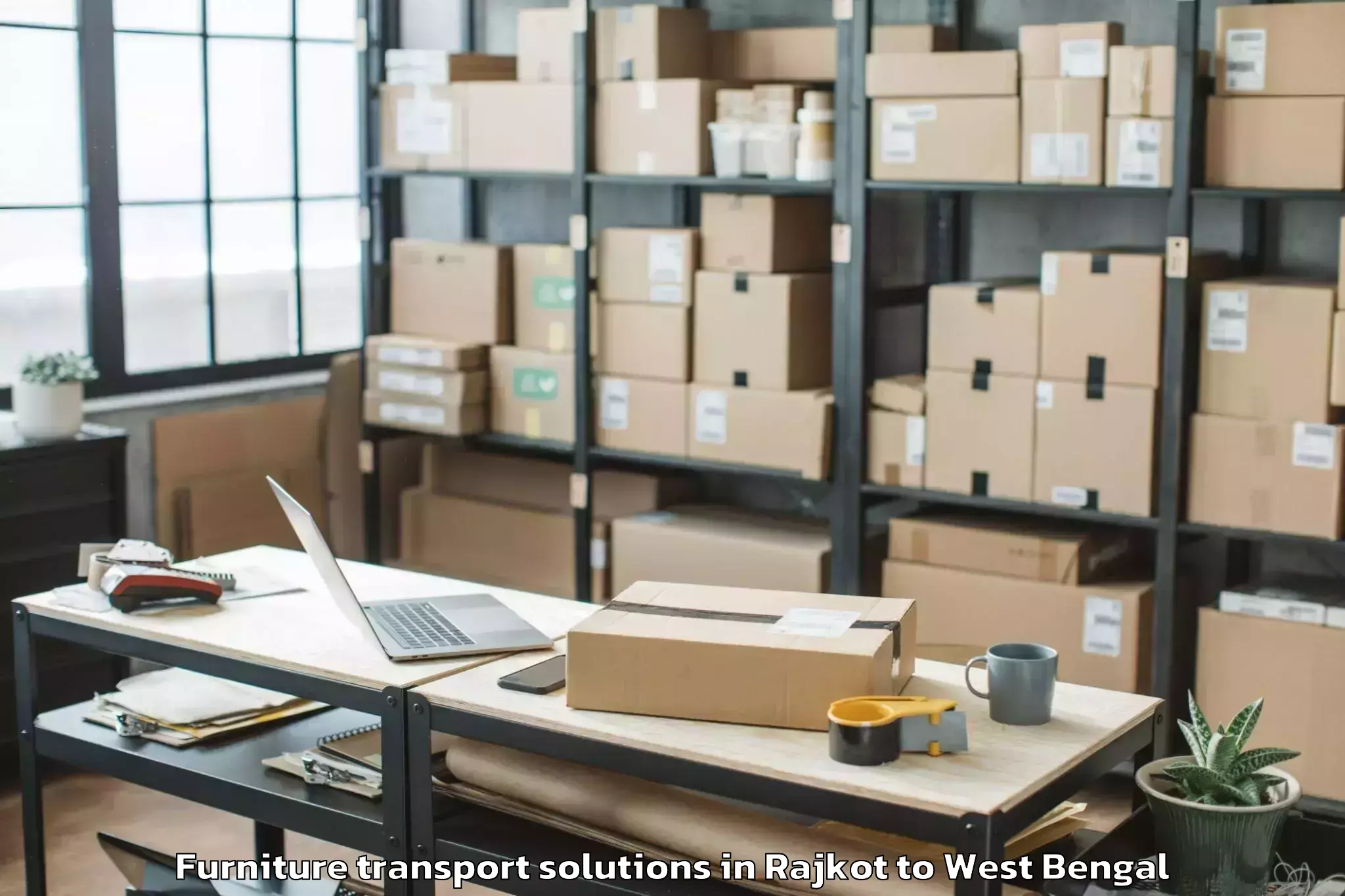 Book Rajkot to Sangrampur Furniture Transport Solutions Online